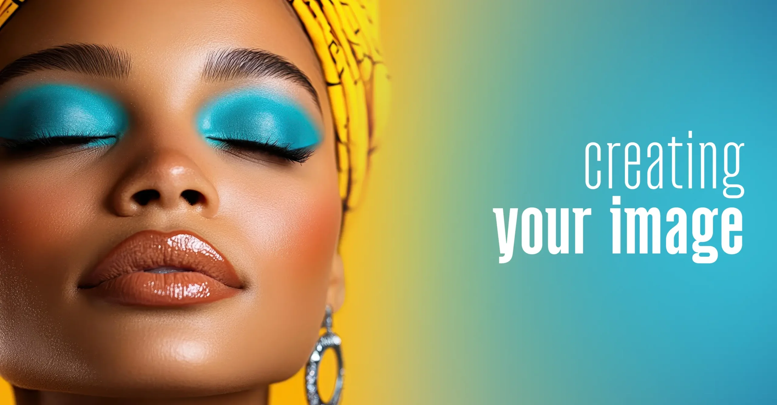 picture of a young black woman with eye blue shadow